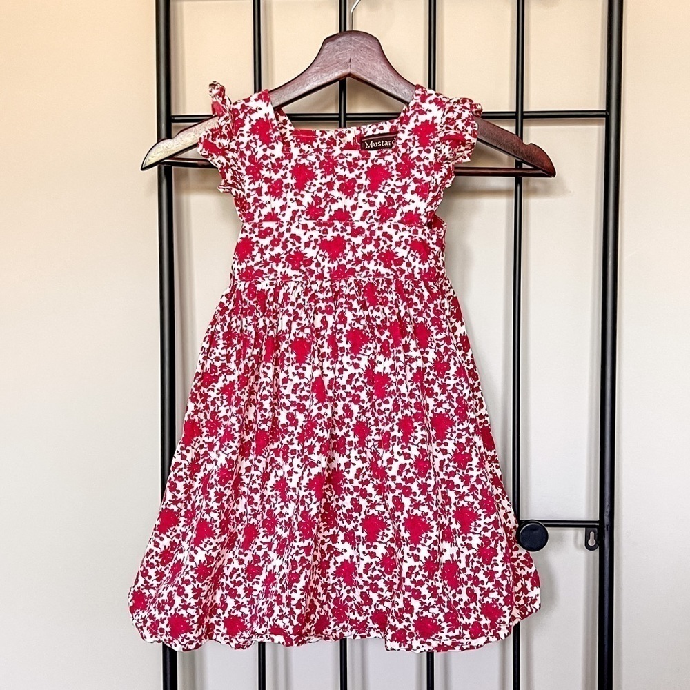 Mustard Pie Robin Red Floral Alice Dress Sz 5